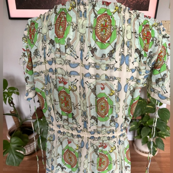 Tory Burch Carousel Silk Off The Shoulder Dress - Picture 11 of 12